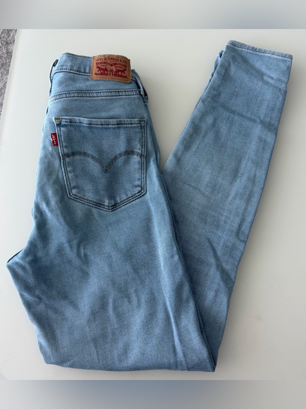 Levi's Women's High Rise 720 super Skinny Light Wash Jeans - Pale Blue US27